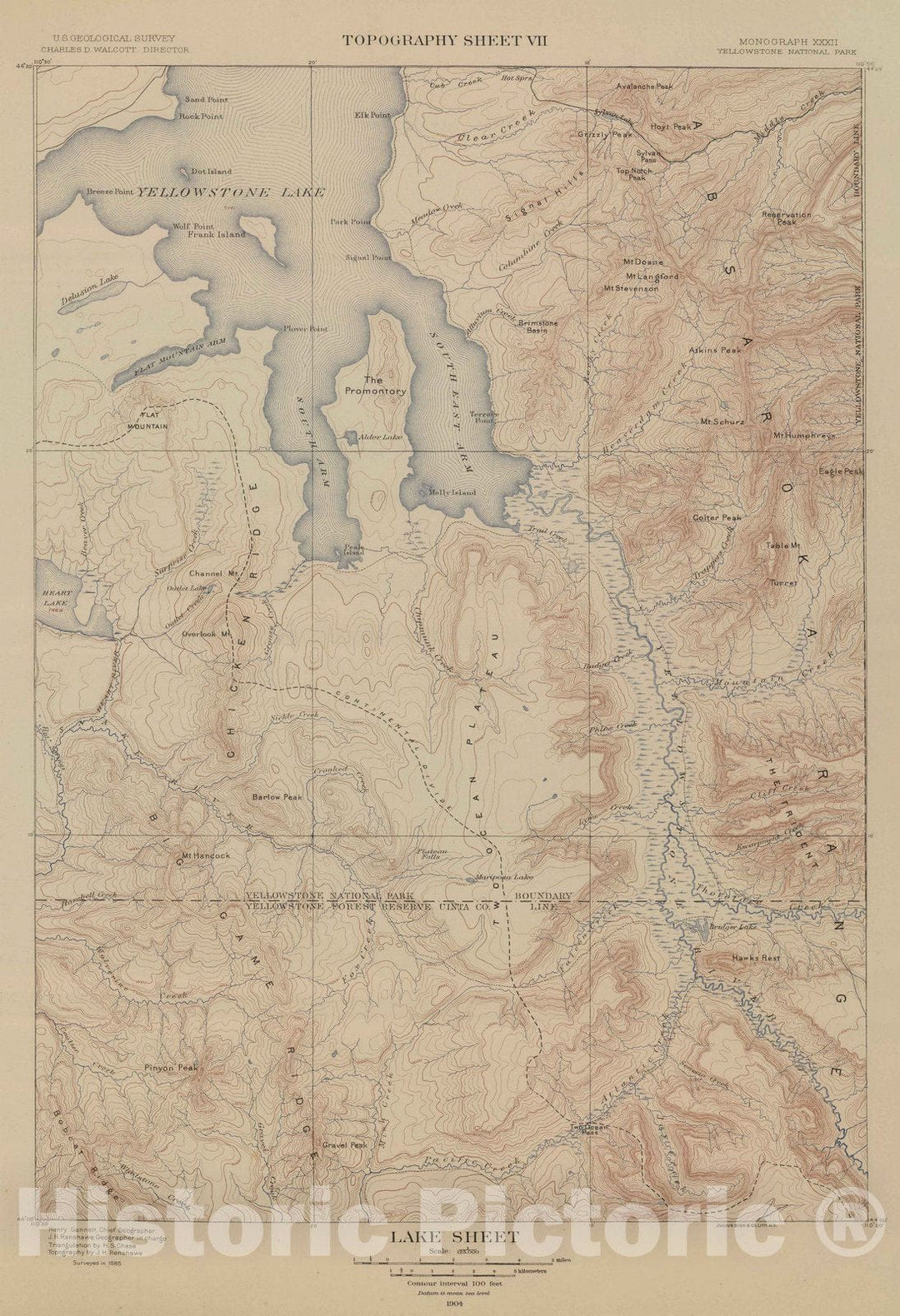 Historic Map : 1904 Lake Sheet. v2 - Vintage Wall Art