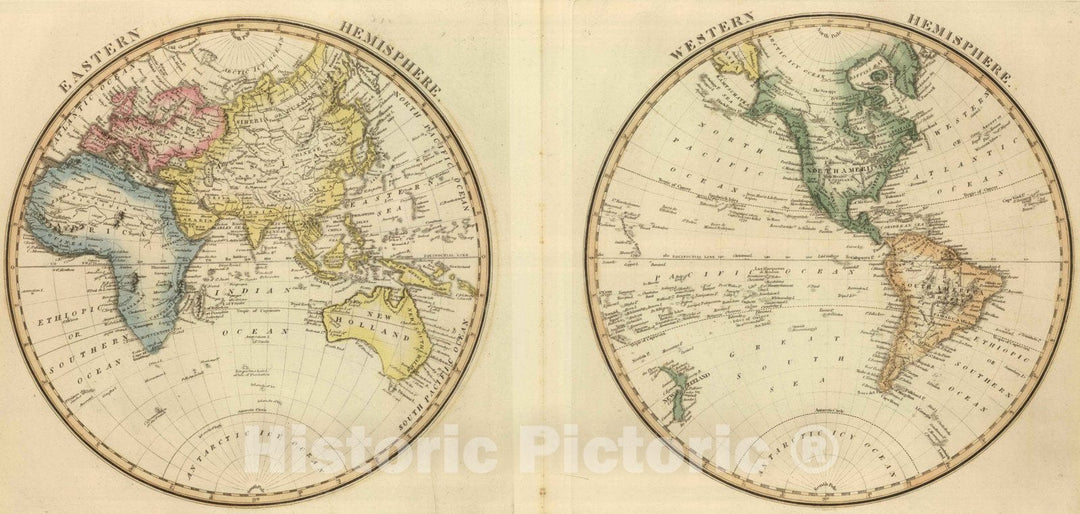 Historic Map : 1822 Eastern Hemisphere. - Vintage Wall Art