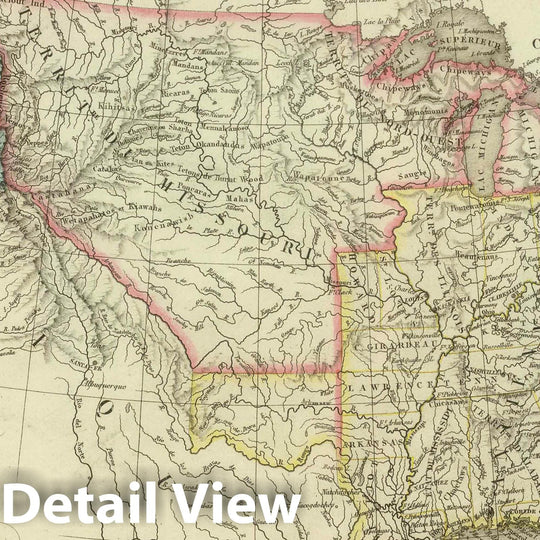 Historic Map : Canada; Iceland, 1825 Carte Generale des Etats Unis de L'Amerique Septentrionale. , Vintage Wall Art