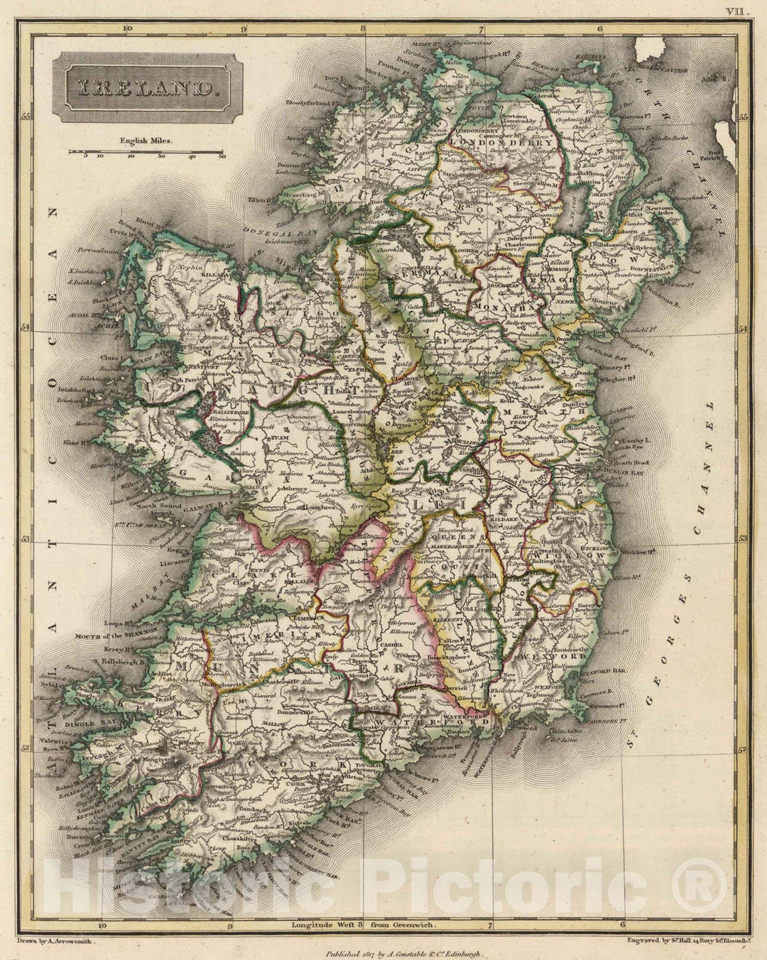 Historic Map : 1817 Ireland - Vintage Wall Art