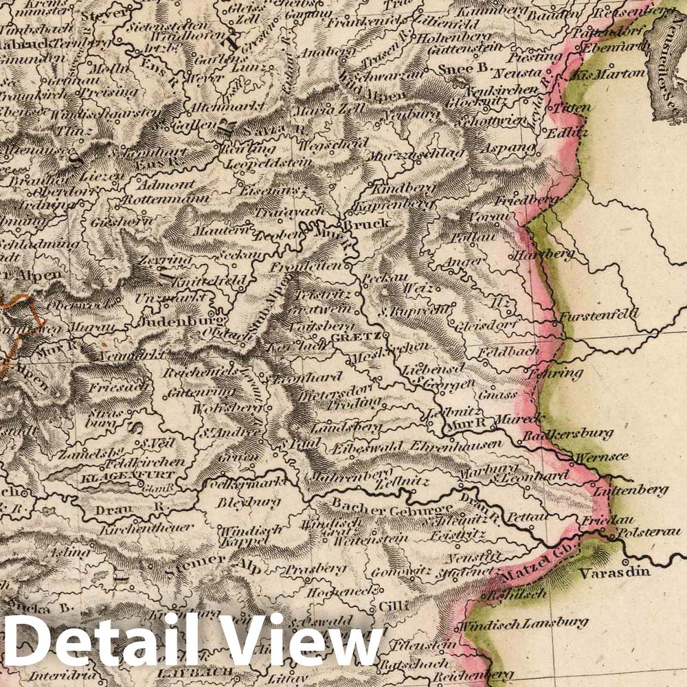 Historic Map : 1817 Germany, South East Part - Vintage Wall Art