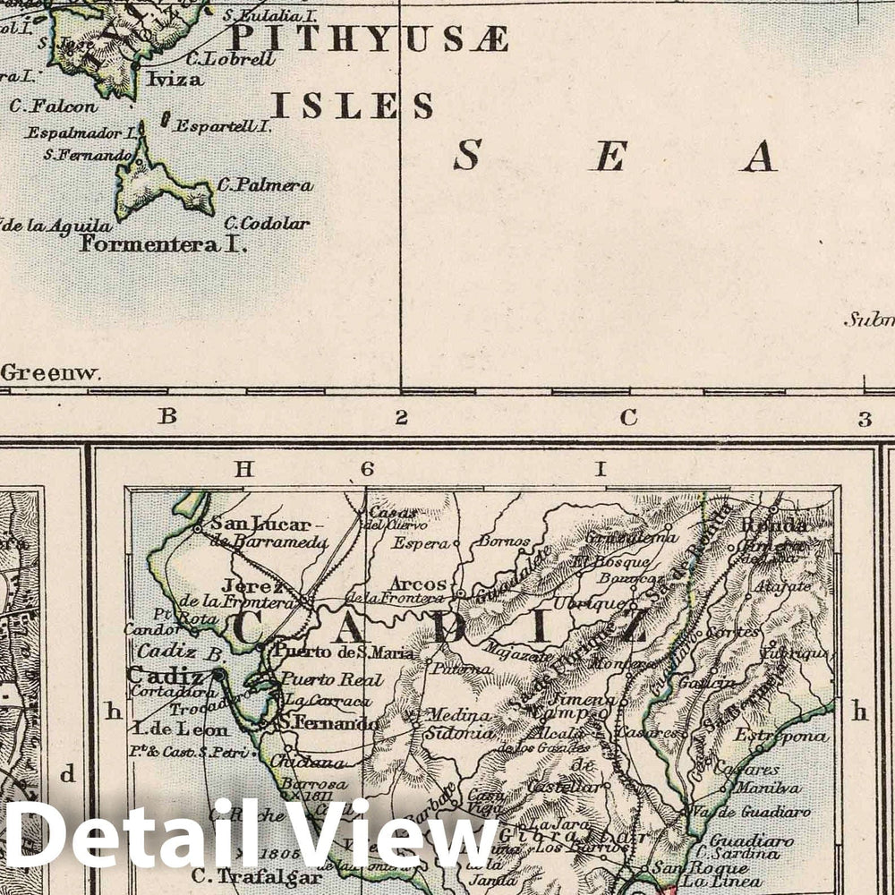 Historic Map : 1906 Balaeric Islands, Andorra, Madeira, Canary Islands, Gibraltar, Environs of Cadiz, Madrid, and Lisbon. - Vintage Wall Art