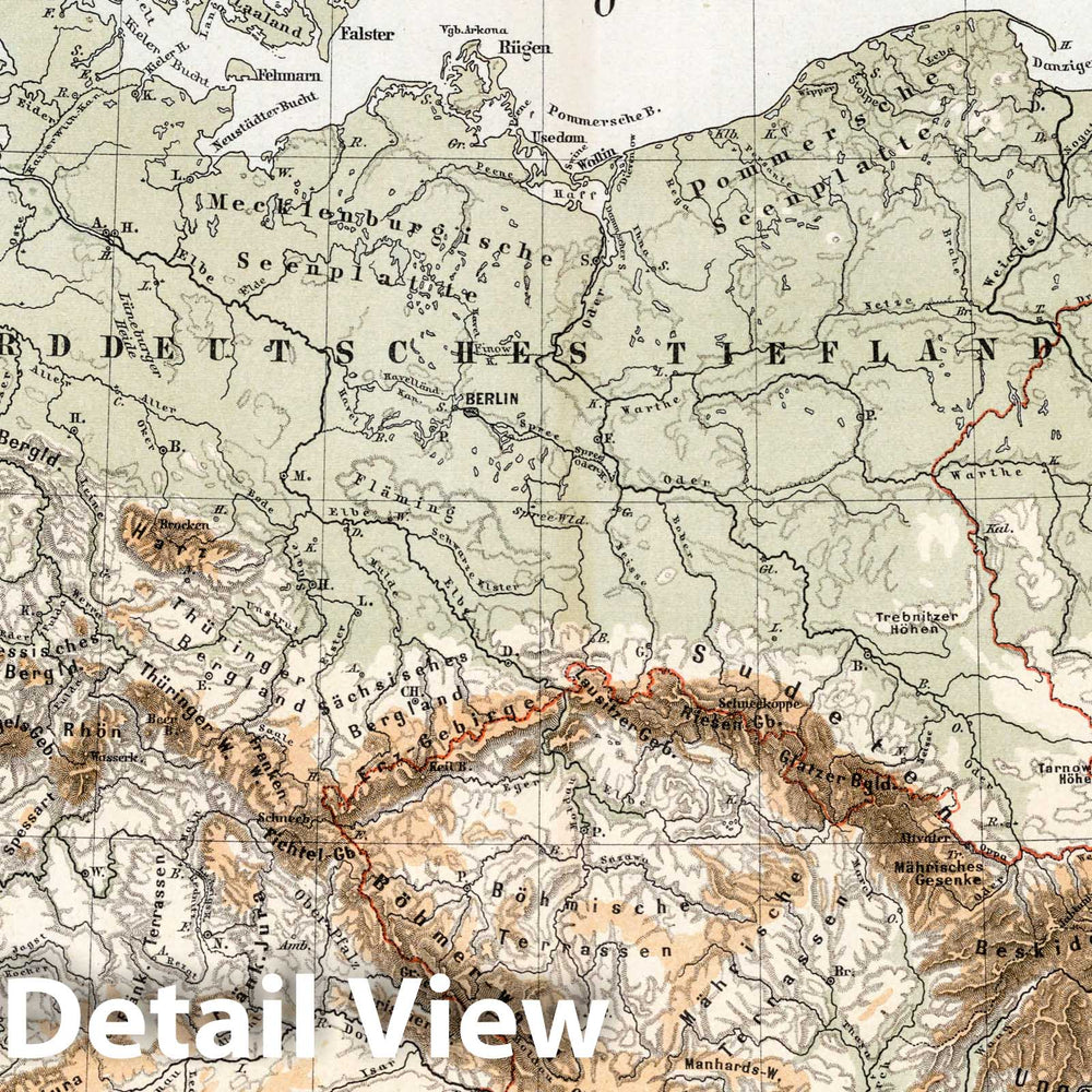 Historic Map : Germany, 1896 Deutsches Reich , Vintage Wall Art