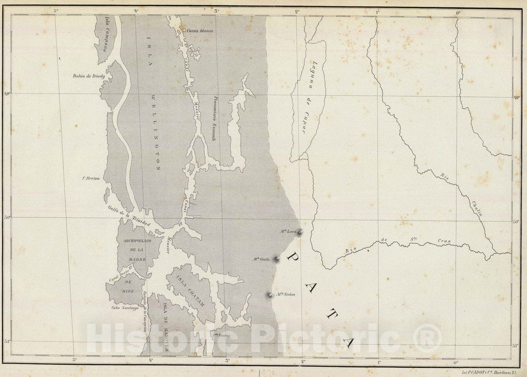 Historic Map : Chile, 1884 (Mapa de la Republica de Chile 11) , Vintage Wall Art