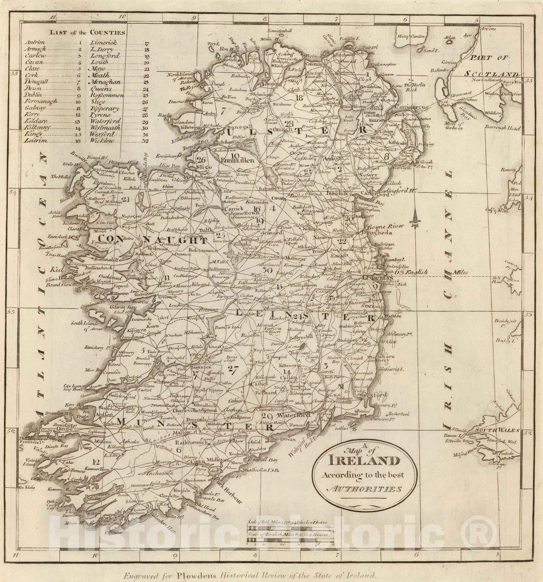 Historic Map : 1811 Ireland. v1 - Vintage Wall Art