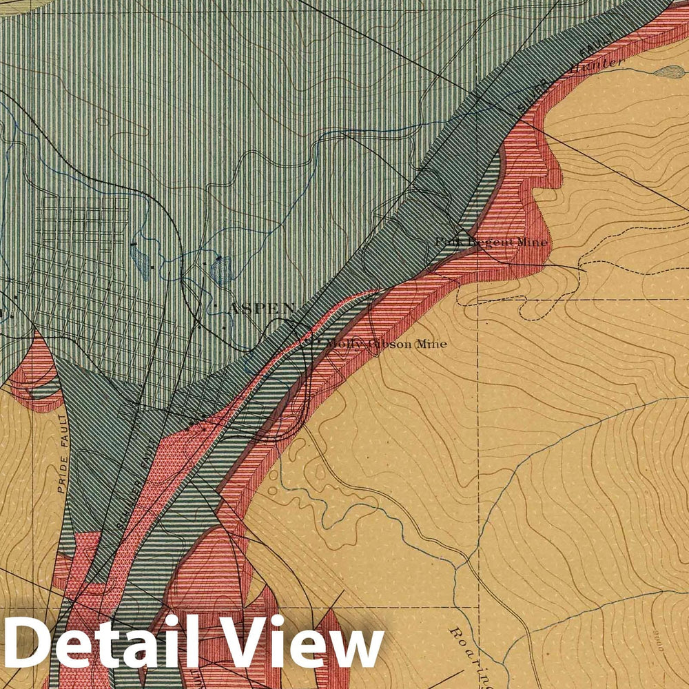 Historic Map - 1898 Aspen District Sheet, Geologic Atlas - Vintage Wall Art