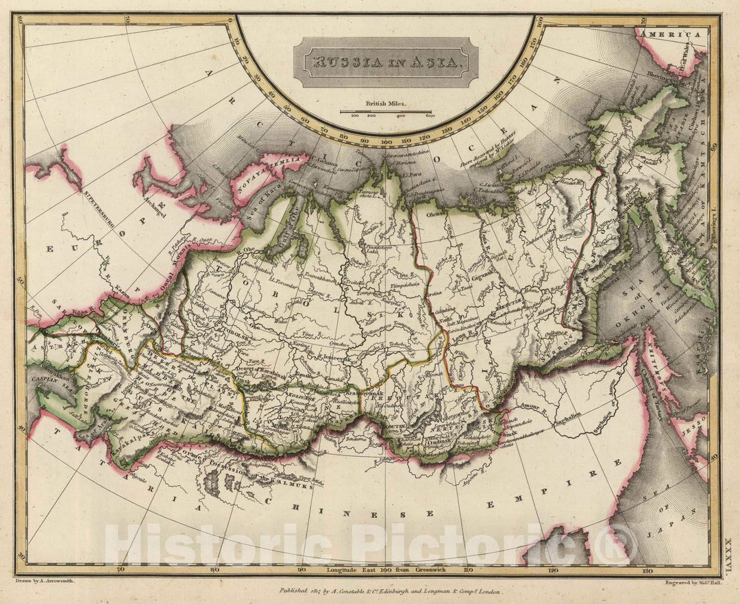 Historic Map : 1817 Russia in Asia - Vintage Wall Art