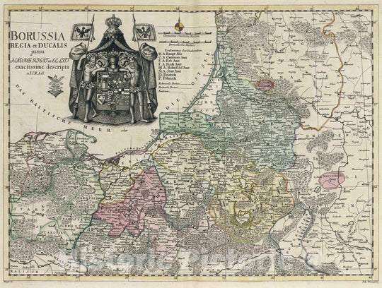 Historic Map : Poland, , Europe 1753 Borussia Regia et Ducalis. , Vintage Wall Art