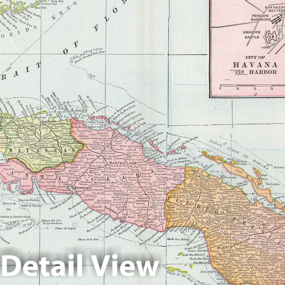 Historic Map : 1901 Cuba - Vintage Wall Art