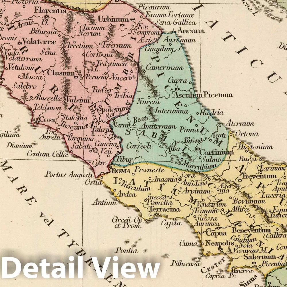 Historic Map : Italy, 1815 Italia Antiqua (Italy). , Vintage Wall Art