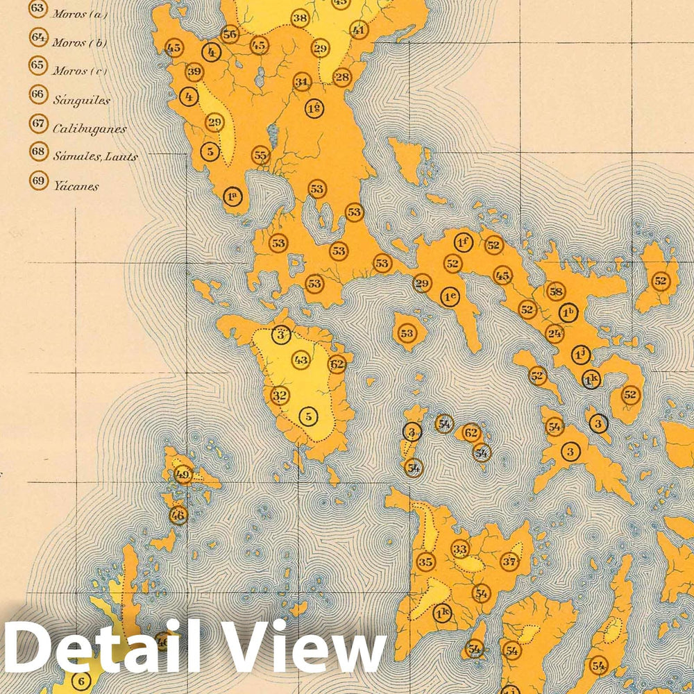 Historic Map : Philippines, 1899 No. 3. Mapa Etnografico. , Vintage Wall Art