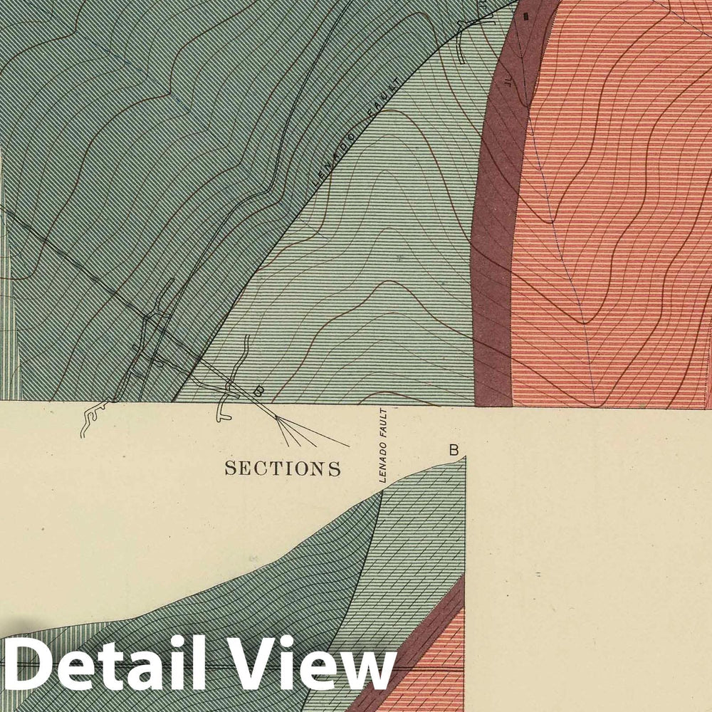 Historic Map : Geologic Atlas - 1898 Lenado Mining District Sheet. - Vintage Wall Art