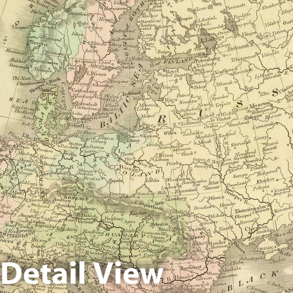 Historic Map : 1848 Europe. v2 - Vintage Wall Art