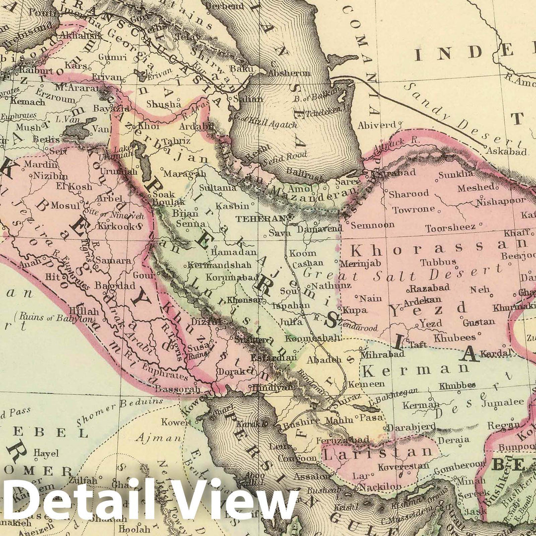 Historic Map : 1884 Persia, Arabia, Turkey, Afghanistan, Beloochistan. - Vintage Wall Art