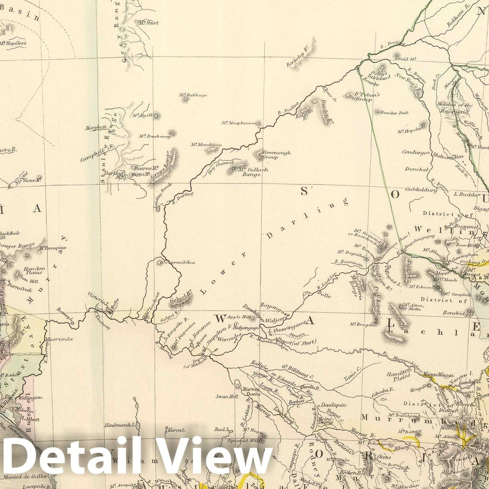 Historic Map : 1854 Victoria, New South Wales, and South Australia : Vintage Wall Art