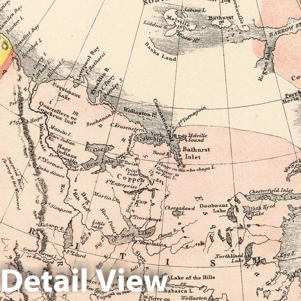 Historic Map : 1831 Bouchette's British Dominions in North America (portion). - Vintage Wall Art