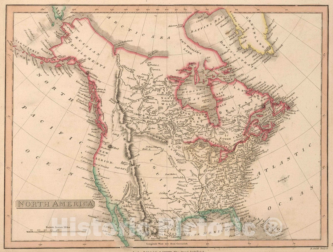 Historic Map : 1808 North America. v1 - Vintage Wall Art