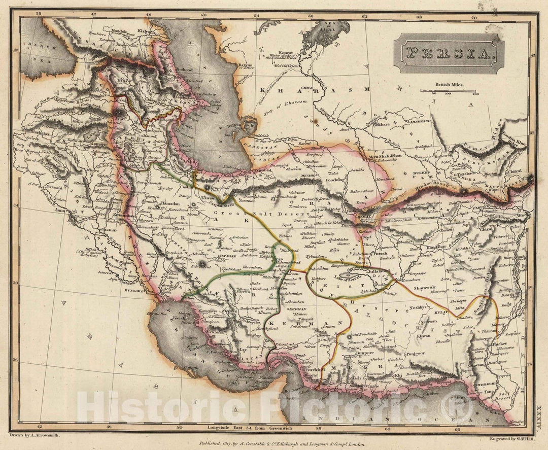 Historic Map : 1817 Persia : Vintage Wall Art