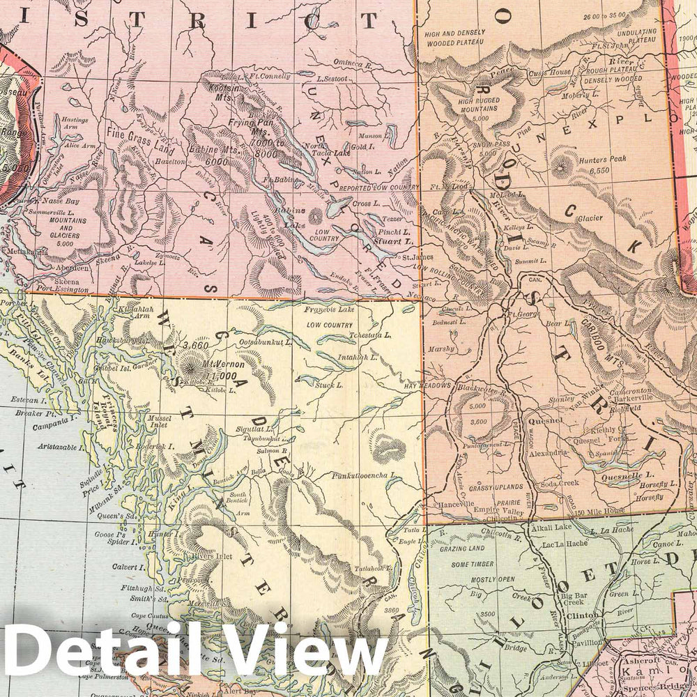 Historic Map : 1901 British Columbia - Vintage Wall Art