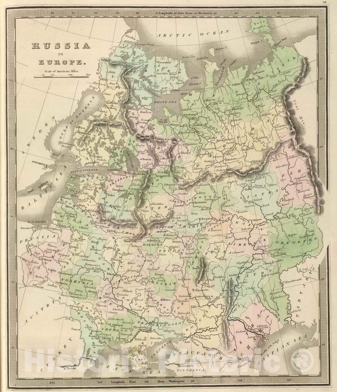 Historic Map : 1848 Russia In Europe. v3 - Vintage Wall Art