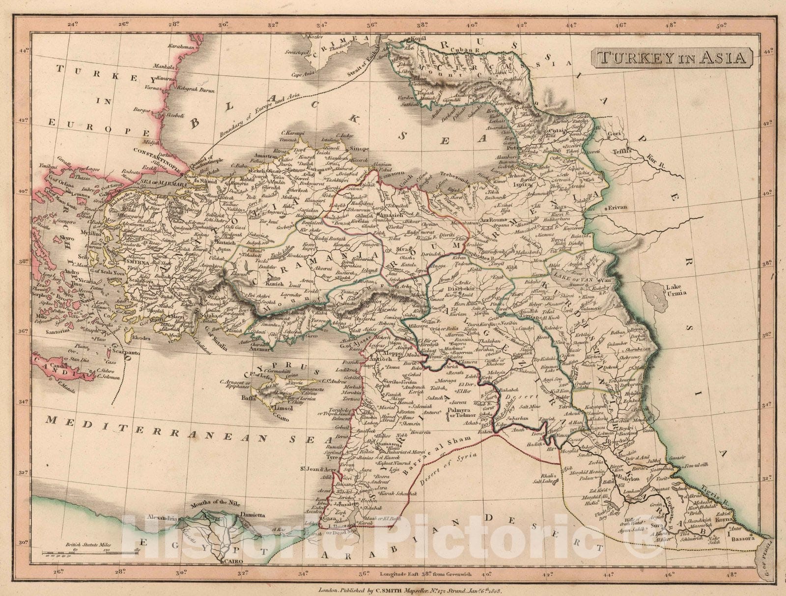 Historic Map : 1808 Turkey in Asia. v1 - Vintage Wall Art