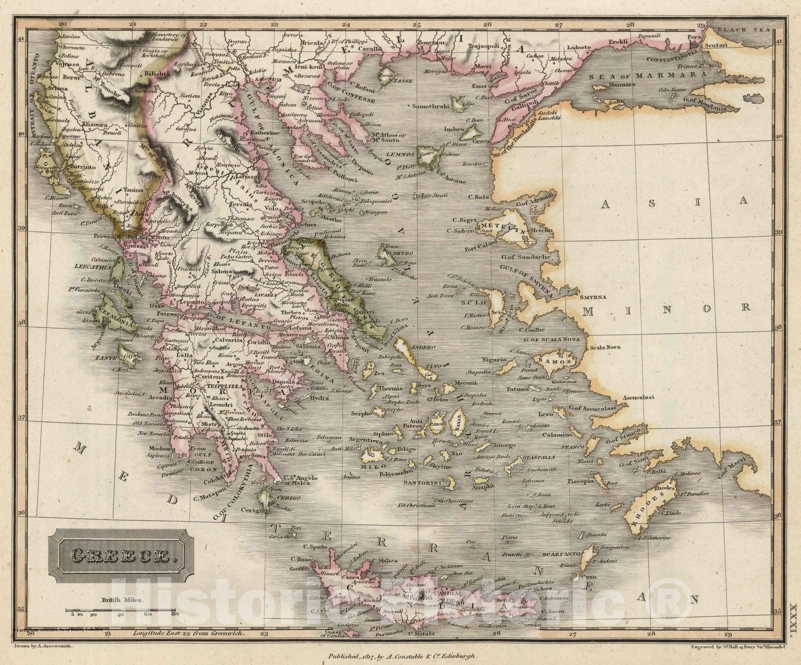 Historic Map : 1817 Greece - Vintage Wall Art