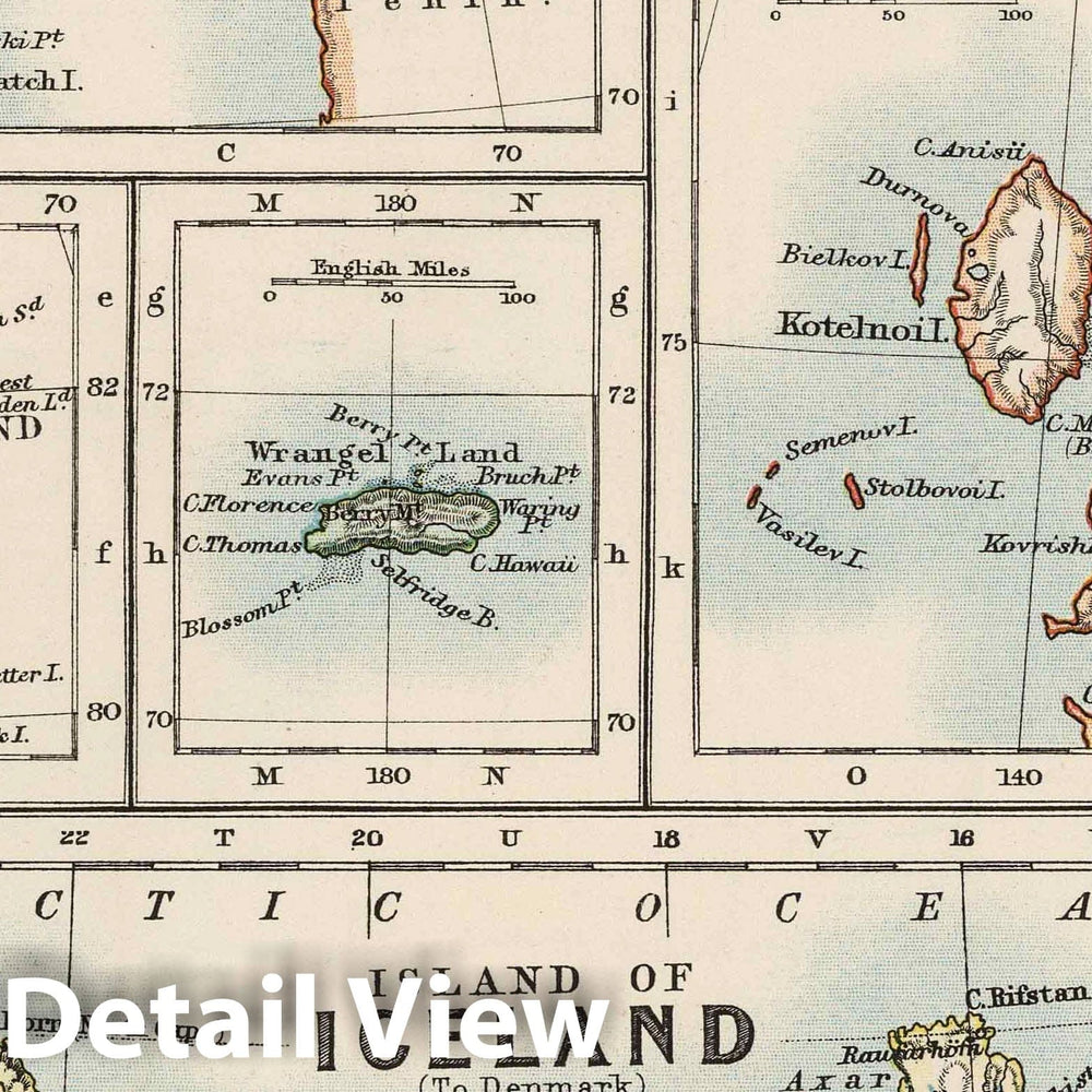 Historic Map : 1906 Island of Iceland. Franz Joseph Island. Anjou I or New Siberia. Spitzbergen. Novaia; Kara Sea. Wrangel Land. - Vintage Wall Art