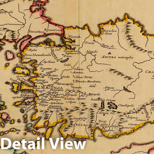 Historic Map : Greece; Turkey, Rome, Asia; Europe 1742 Colonia Romana, Tabula Geographica Provinciarum et Urbium. , Vintage Wall Art