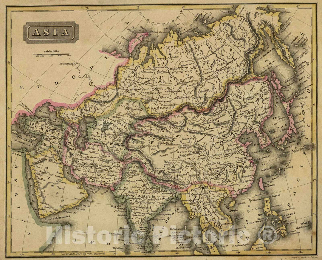 Historic Map : School Atlas - 1820 Asia. - Vintage Wall Art