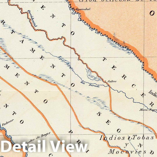 Historic Map : Argentina, Formosa (Argentina : Province) 1888 Gobernacion de Formosa. , Vintage Wall Art