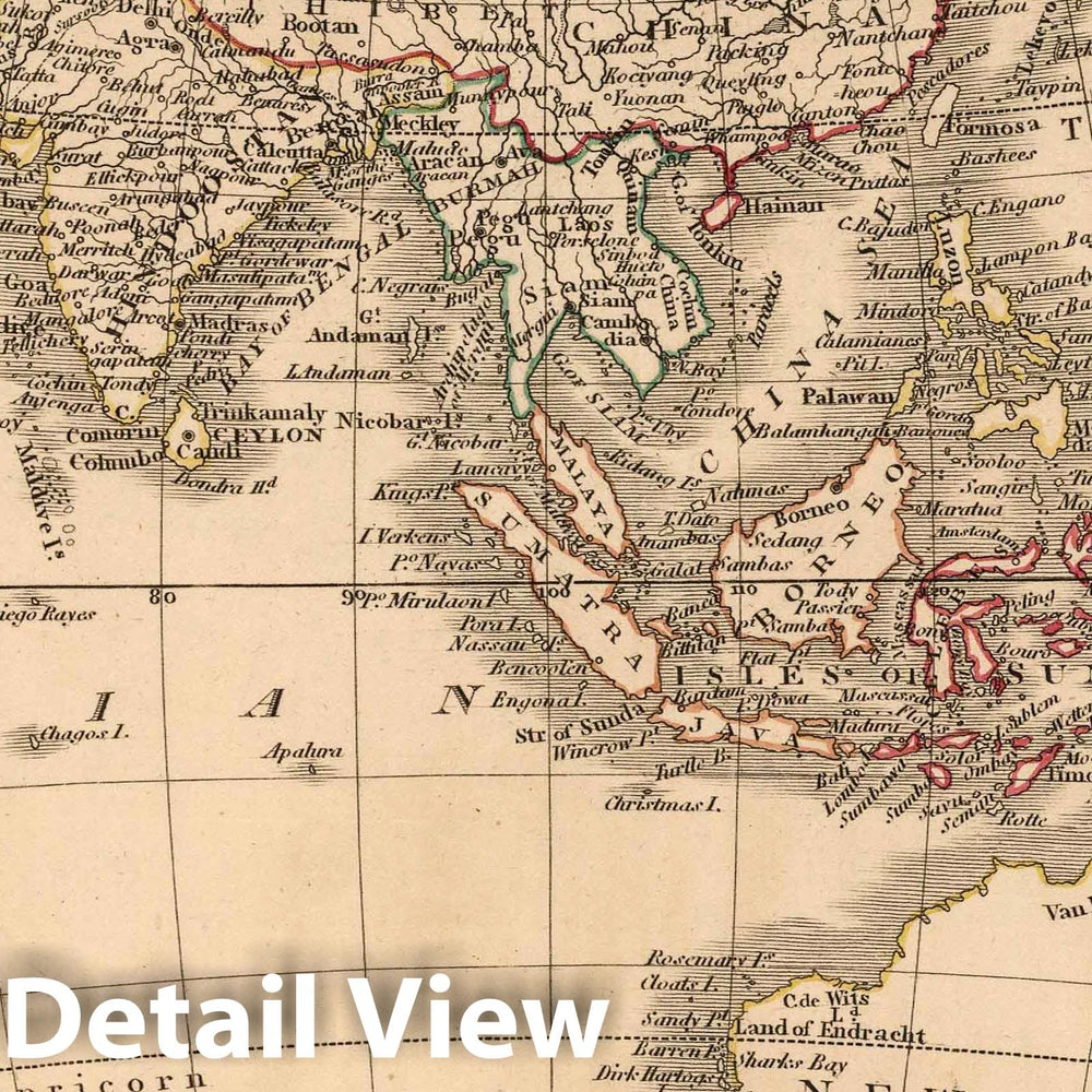 Historic Map : 1808 Asia. - Vintage Wall Art