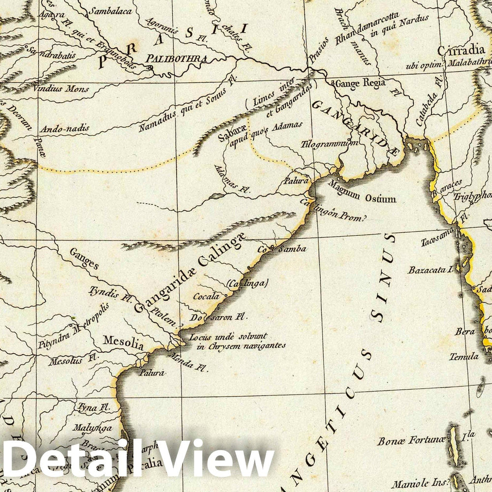 Historic Map : India; Pakistan, South Asia 1765 Ad antiquam Indiae geographiam tabula. , Vintage Wall Art