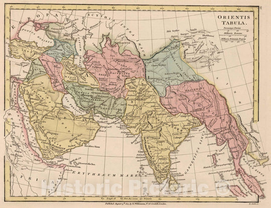 Historic Map : India; Saudi Arabia; Myanmar; Afghanistan, Middle East 1807 Orientis Tabula. , Vintage Wall Art