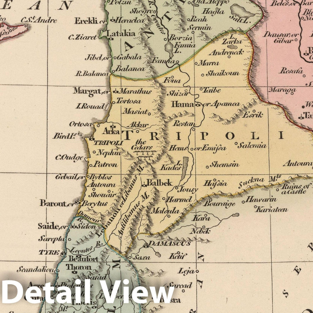 Historic Map - World Atlas - 1807 The Kingdom of Jerusalem with Its Environs at the Time of the Crusades. - Vintage Wall Art