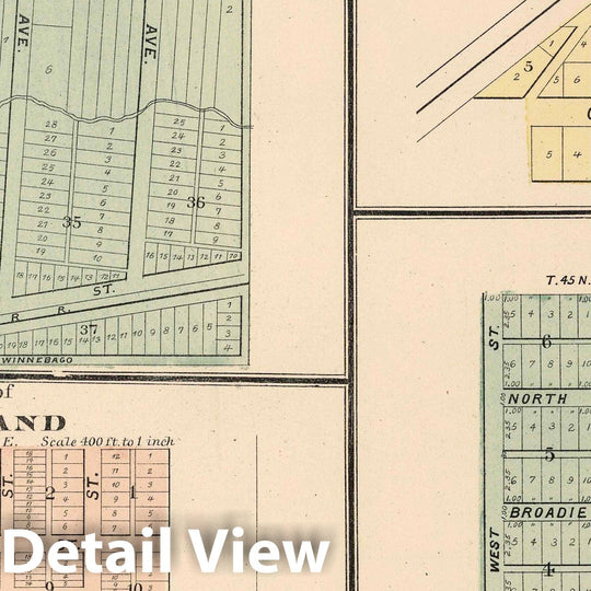 Historic Map : 1886 Wesleyan Seminary and Villages of Shirland, Beloit, Harlem, Argyle, Latham, and Harrison, Winnebago County, Illinois. - Vintage Wall Art