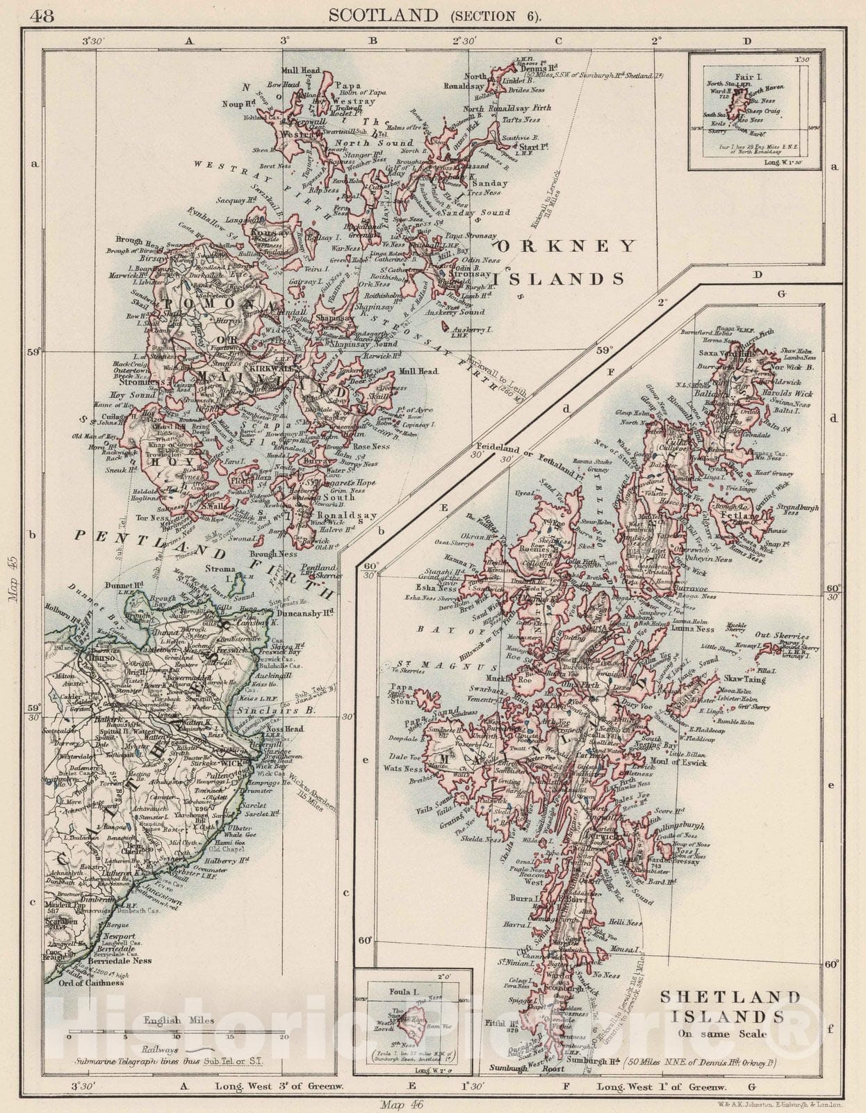 Historic Map : 1906 Scotland (Section 6). - Vintage Wall Art