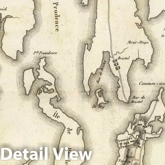 Historic Map : Rhode Island, 1807 Position des Armees Americaine et Britannique, au Siege de Newport, et a l'affaire de 29 Aout 1778. , Vintage Wall Art