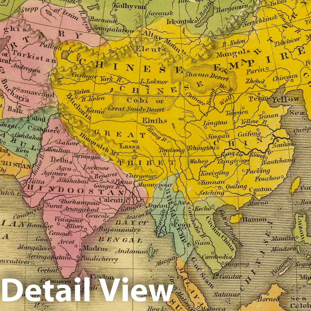 Historic Map : 1845 Asia. v2 - Vintage Wall Art