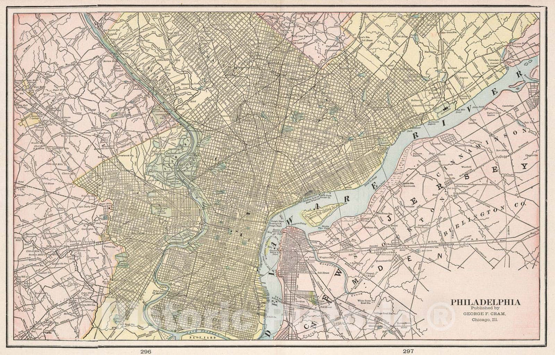 Historic Map : 1901 Philadelphia - Vintage Wall Art