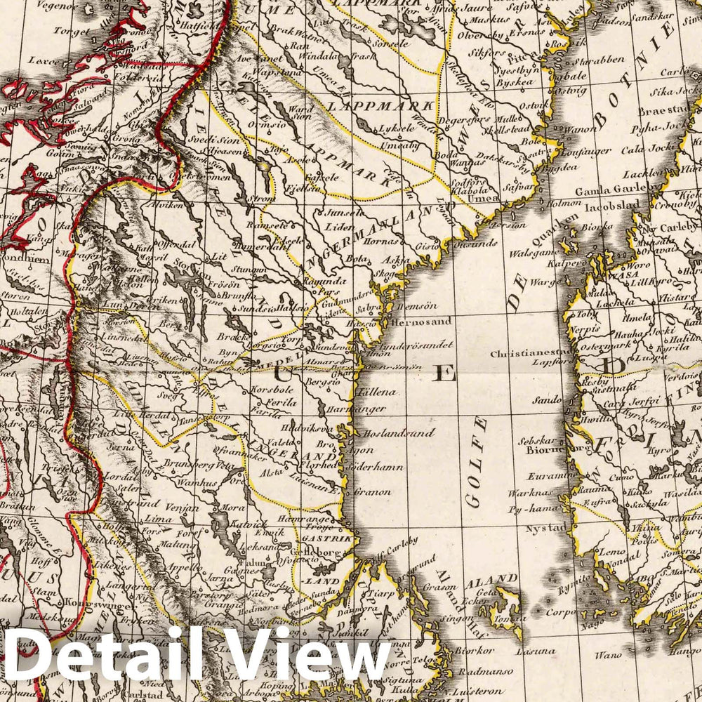 Historic Map : Sweden, 1804 X. Les Royaumes de Suede, Danemark et Norwege. , Vintage Wall Art