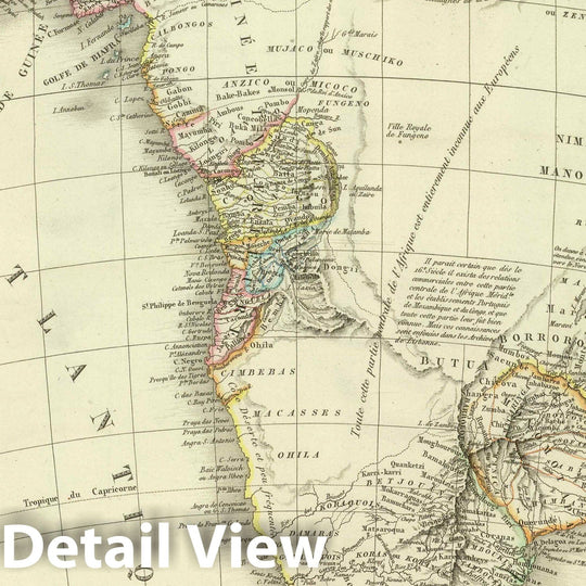 Historic Map : Ivory Coast; South Africa, Central Africa 1826 Carte Generale de L'Afrique Meridionale. , Vintage Wall Art