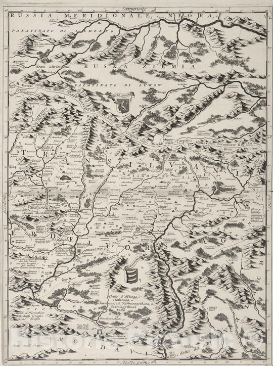 Historic Map : Romania, Danube River 1693 Corso del Danubio (6 of 6). , Vintage Wall Art