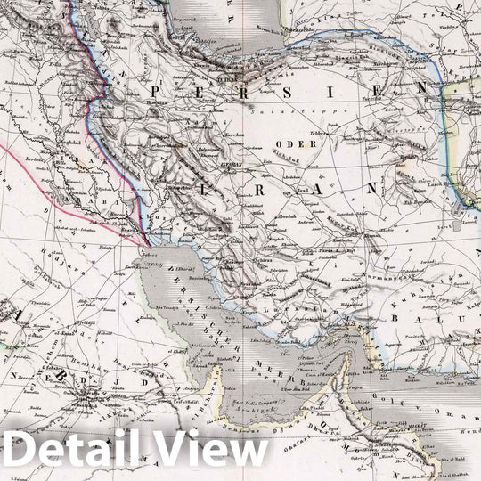 Historic Map : 1875 Asia, Syria, Arabia, Iran and Turan, Balutschistan, Afghanistan, Iraq, and the Caucasus Countries.) - Vintage Wall Art