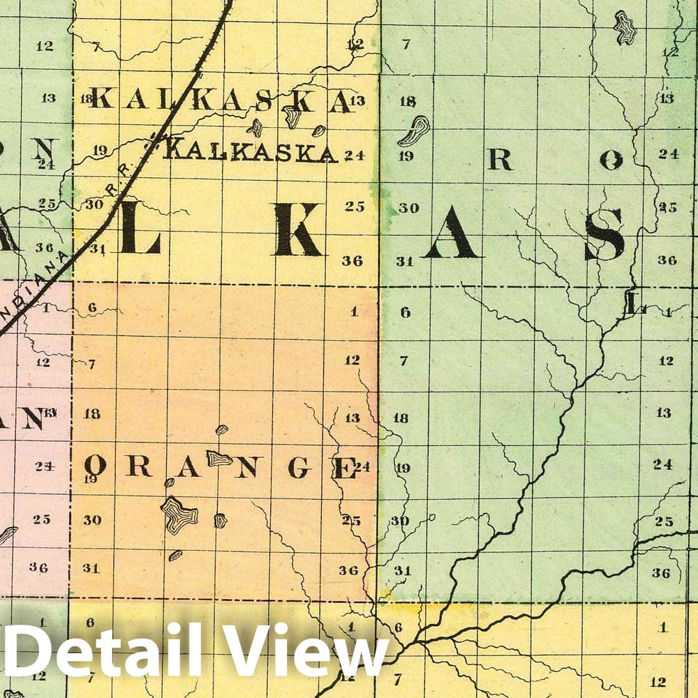 Historic Map : 1873 (Map of Kalkaska County, Michigan) - Vintage Wall Art