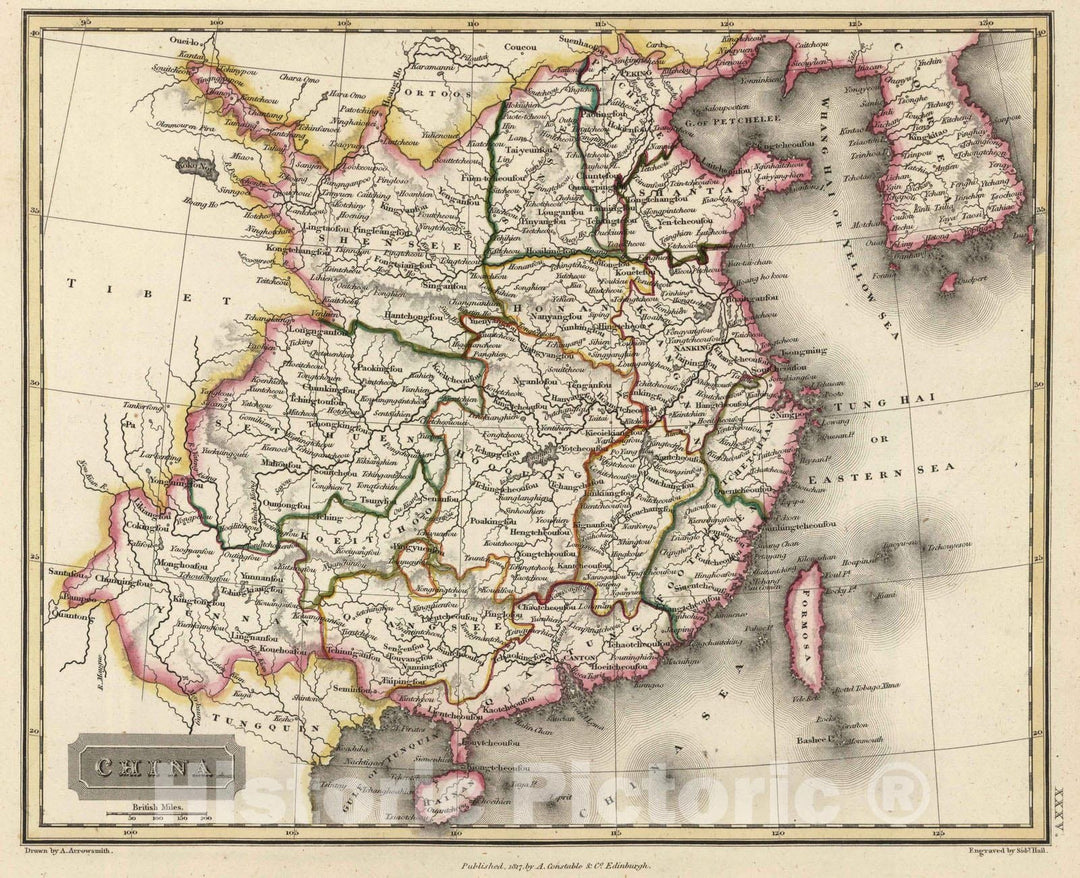 Historic Map : 1817 China : Vintage Wall Art