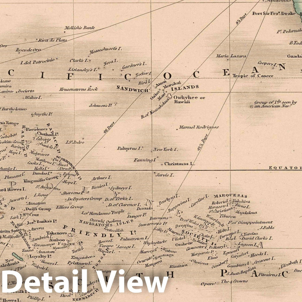 Historic Map : 1864 Islands in the Pacific Ocean - Vintage Wall Art