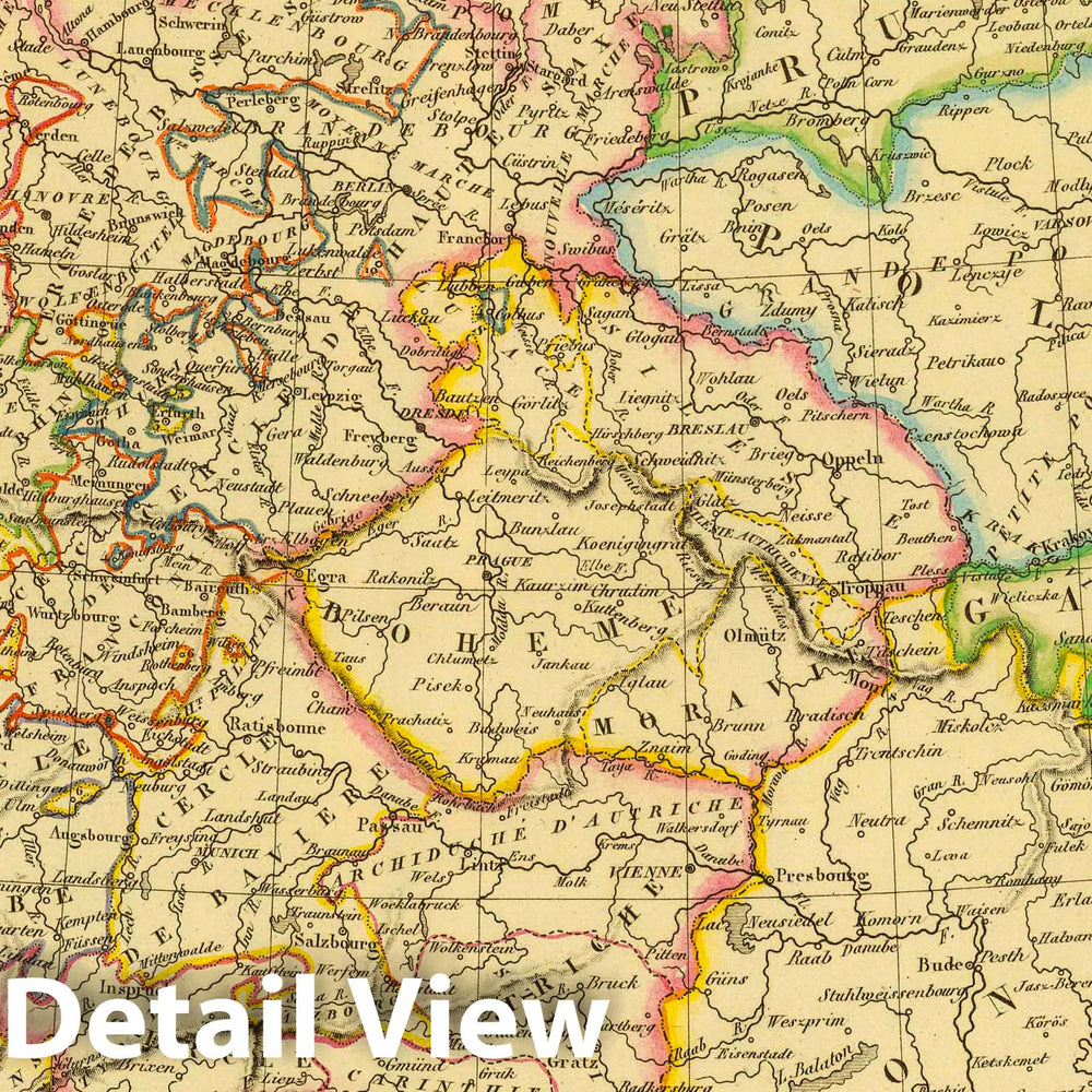 Historic Map : Germany; Poland, 1837 l'Allemagne par Cercles in 1789. , Vintage Wall Art