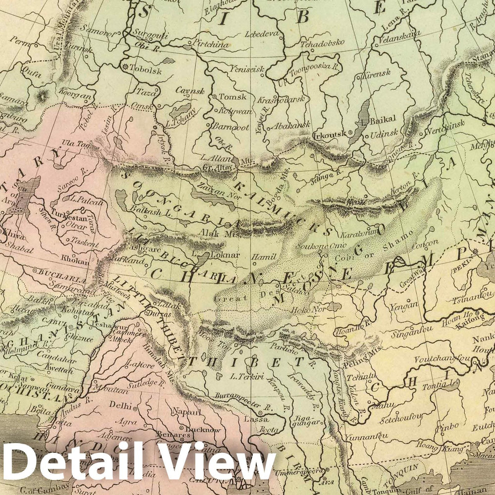 Historic Map : 1848 Asia. v2 - Vintage Wall Art