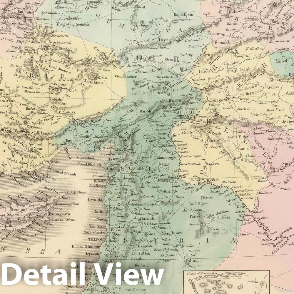 Historic Map : 1854 Turkey in Asia : Vintage Wall Art