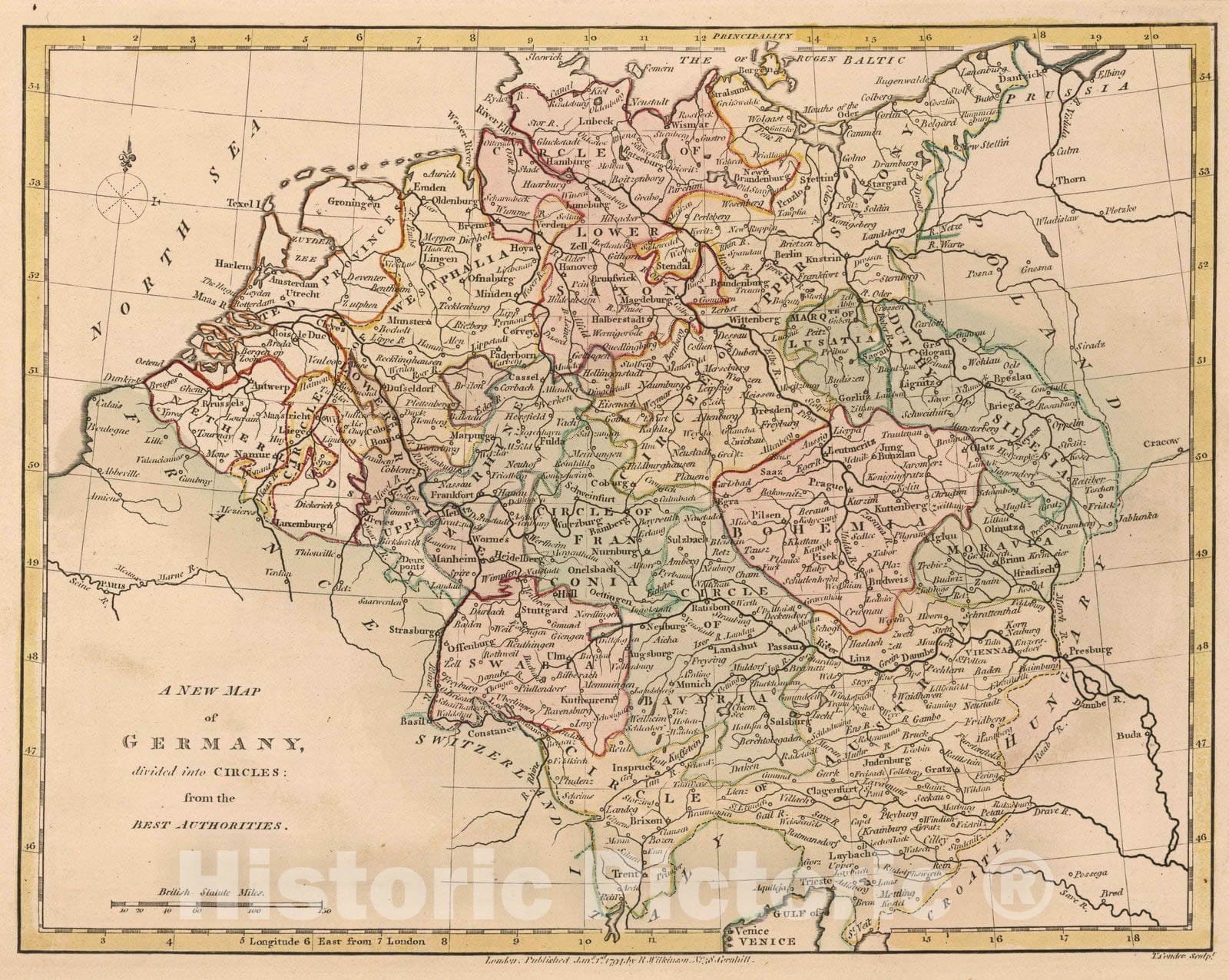 Historic Map : 1791 Germany. v1 - Vintage Wall Art